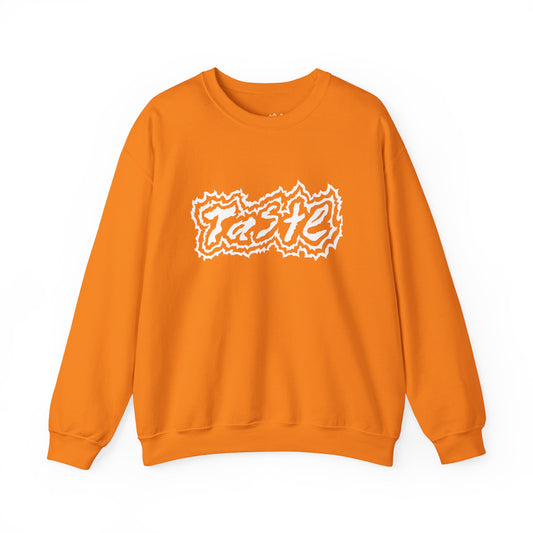 HALF WHITE "TASTE" LOGO HEAVY BLEND CREWNECK SWEATSHIRT